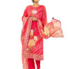 Pink Digital Print 3 Pcs Suit With Handwork