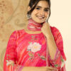 Pink Digital Print 3 Pcs Suit With Handwork