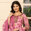 Pink Floral Digital Print 3 Pcs Suit