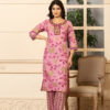 Pink Floral Digital Print 3 Pcs Suit