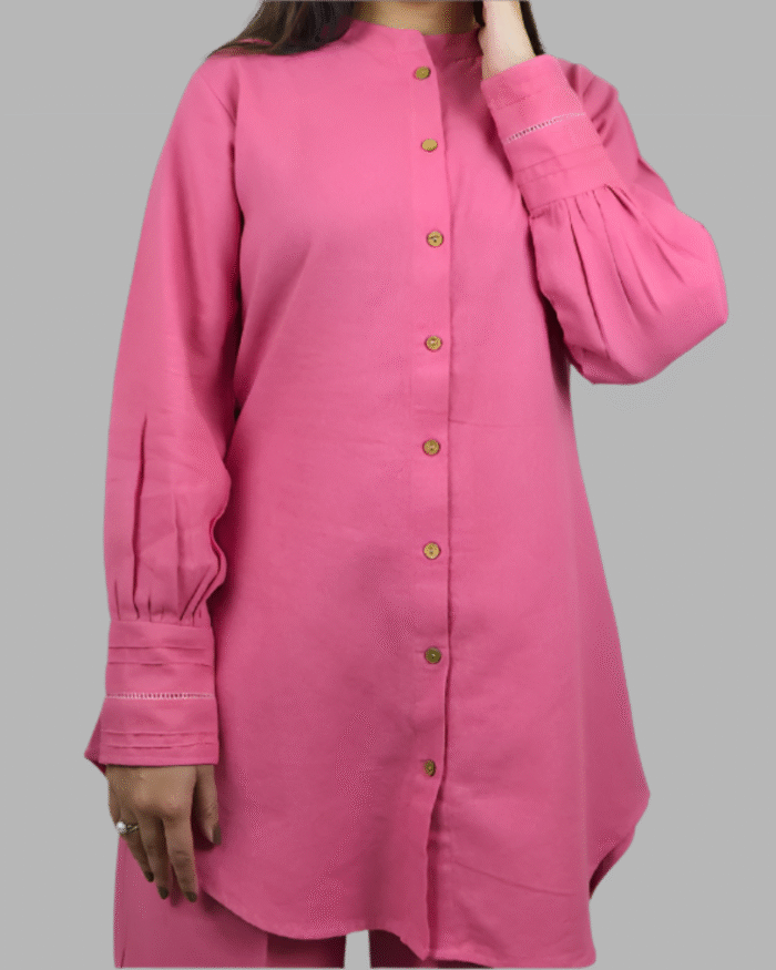 Pink Plain 2 Pcs Co-ord Set