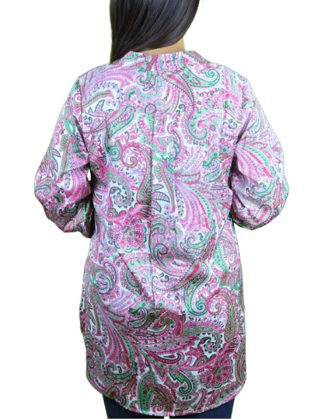 Pink Satin Print Shirt