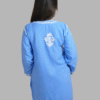 Powder Blue Plain Chikankari Short Kurti