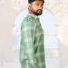 Premium OXFORD COTTON Mint Green Checked Shirt ( SF)