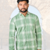 Premium OXFORD COTTON Mint Green Checked Shirt ( SF)