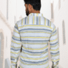 Premium Oxford Casual Shirt Yellow/Blue Stripes (SF)