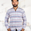 Premium Oxford Cotton - Casual Wear Pink Horizontal Stripes Shirt (SF)