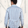 Premium Oxford Cotton Casual Wear Grey Striped Shirt (SF)