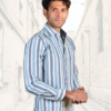 Premium Oxford Cotton Casual Wear Grey Striped Shirt (SF)