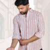 Premium Oxford Cotton Pink Stripes Casual Shirt (SF)
