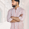 Premium Oxford Cotton Pink Stripes Casual Shirt (SF)