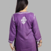 Purple Plain Chikankari Short Kurti
