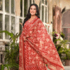 Red Allover Block Print 3 Pcs A-Line Kurta Set