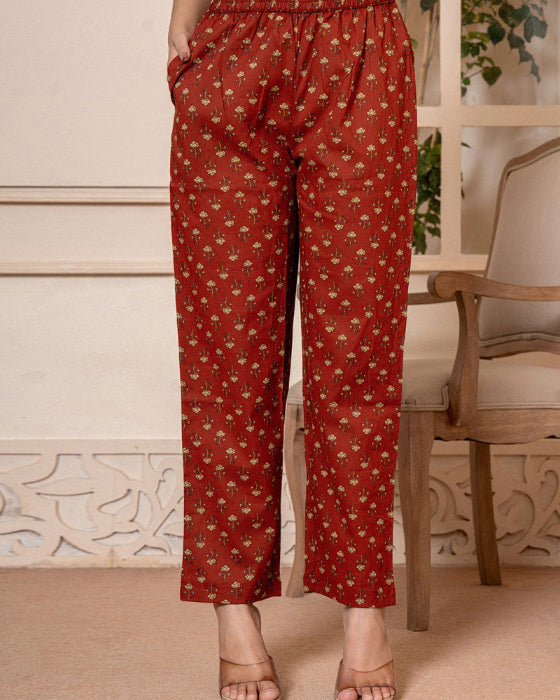 Red Anarkali 3 Pcs suit With Matching Sequence Embroidery