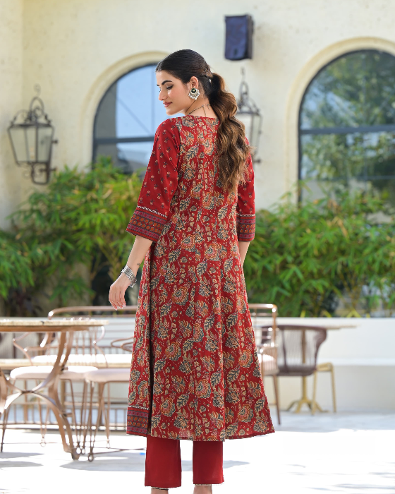 Red Anarkali dress for women