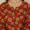 Red Digital Print Cotton 3 Pcs Suit