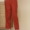 Red Digital Print Cotton 3 Pcs Suit
