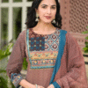 Rust_Round_Neck_Ajrak_Print_3_Pcs_Suit_1 Rust Round Neck Ajrak Print 3 Pcs Suit