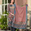 Rust_Round_Neck_Ajrak_Print_3_Pcs_Suit_2 Rust Round Neck Ajrak Print 3 Pcs Suit