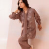 metallic brown embroidered co-ord set trooking