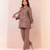 metallic brown embroidered co-ord set trooking