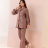 metallic brown embroidered co-ord set trooking