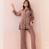 metallic brown embroidered co-ord set trooking