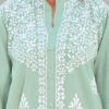 women sea green chikankari cotton kurta set