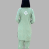 women sea green chikankari cotton kurta set