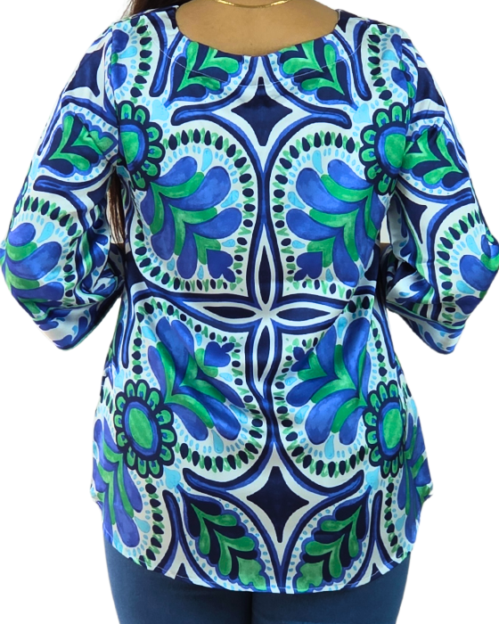 Sky Blue Digital Print Top