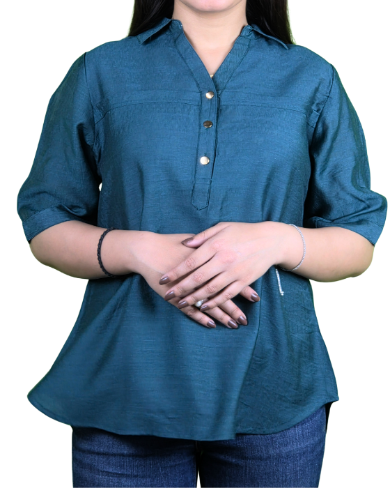 Solid Blue Tunic Top