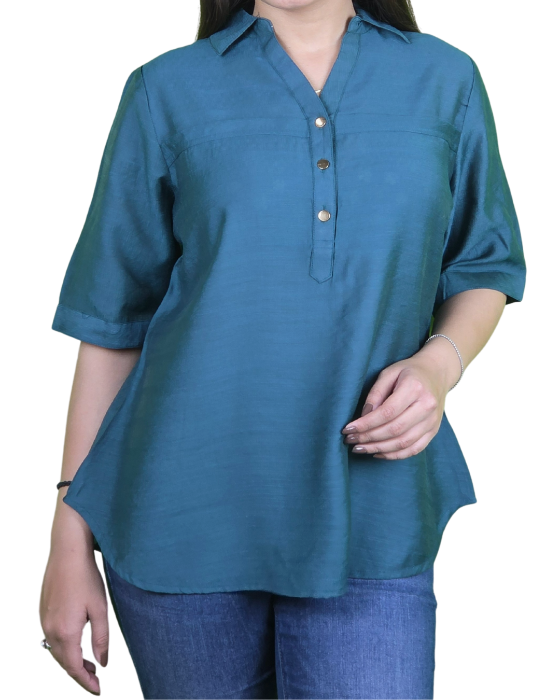 Solid Blue Tunic Top