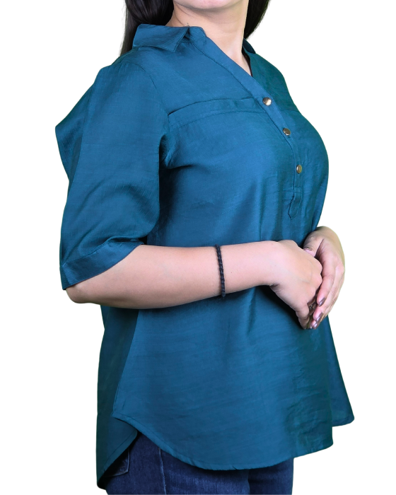 Solid Blue Tunic Top