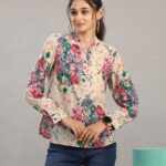 Cream Floral Print Top