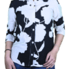 White With Black Print Shirt for Women