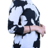 White With Black Print Shirt for Women