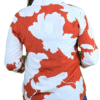 women white with orange print shirt trooking