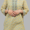 Yellow Green Katha Handwork Kurti for women