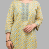 Yellow Green Katha Handwork Kurti for women