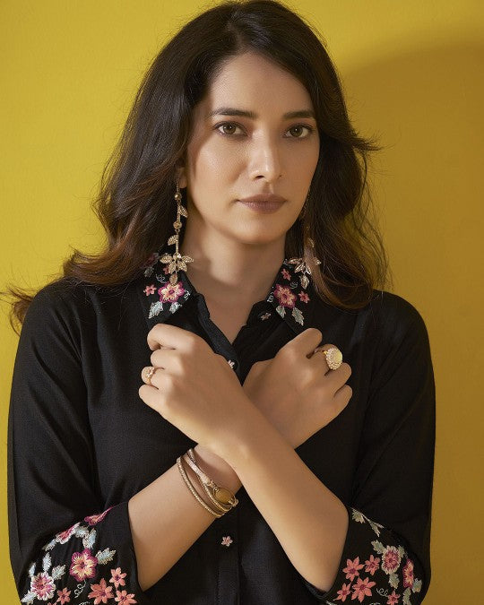 Black 2 Pcs Co-ord Set