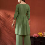 green floral embroidered co-ord set for women