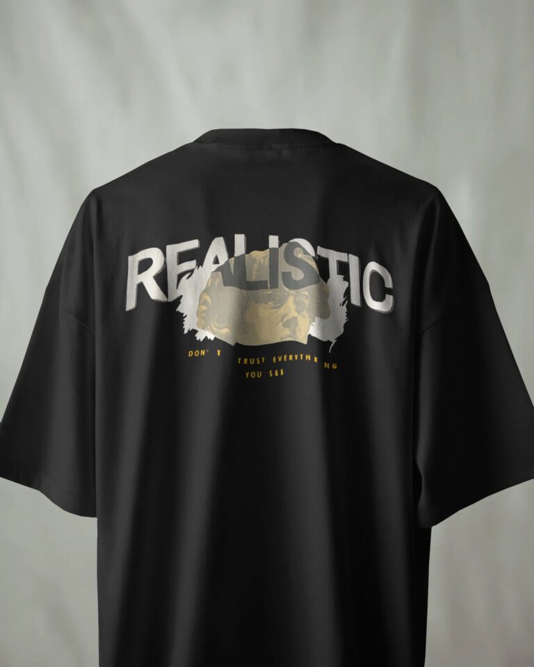 Black Crew Neck Men's Oversized T-Shirt