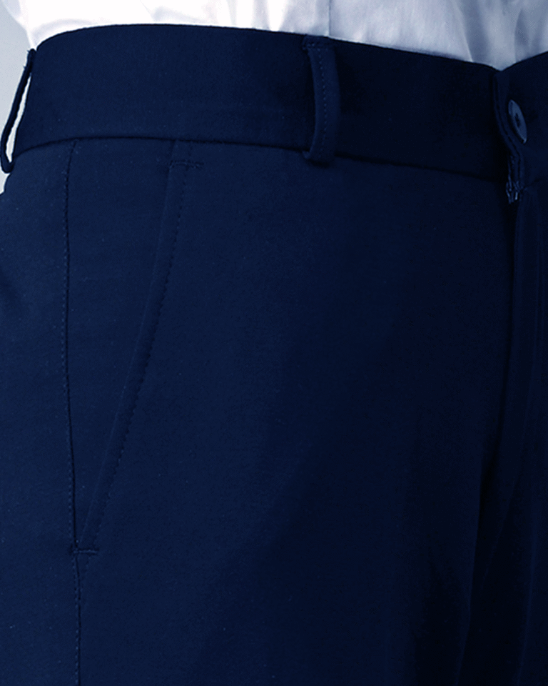 Blue Tencel Fabric Formal Trousers