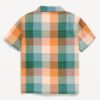 Multi Plaid Short-Sleeve Textured-Dobby Shirt for Boys