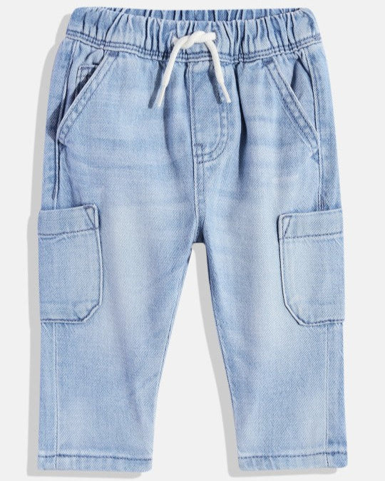 Boys Regular Fit Pure Cotton Cargo Jeans