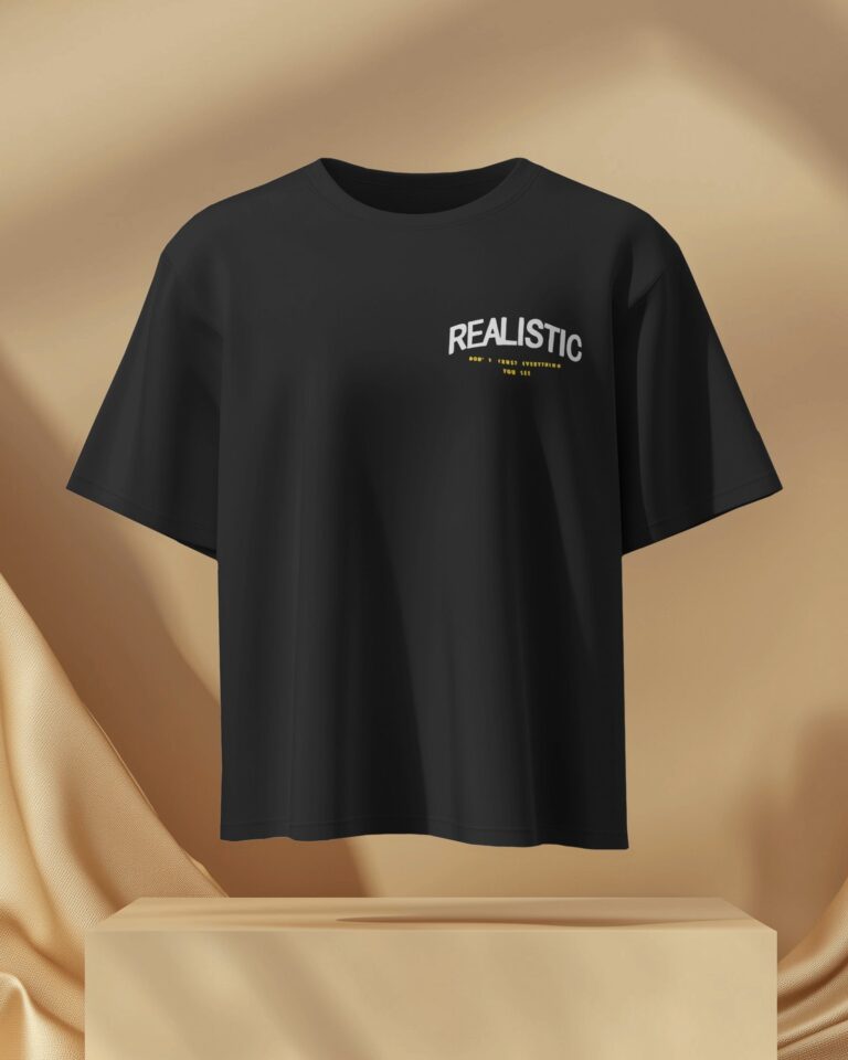 Black Crew Neck Men's Oversized T-Shirt