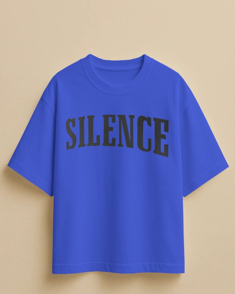 Dark Blue Short-Sleeved, Oversized T-shirt