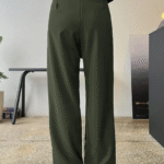 Green Straight Fit Tailored Pants