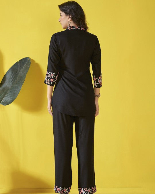 Black 2 Pcs Co-ord Set