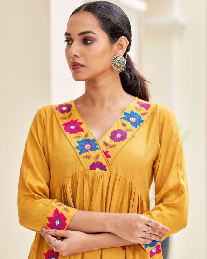 Yellow Embroided Co-ord Set